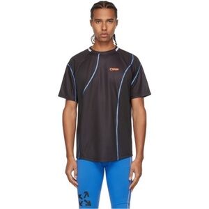 Off-White Black Rash Guard with Blue Accents